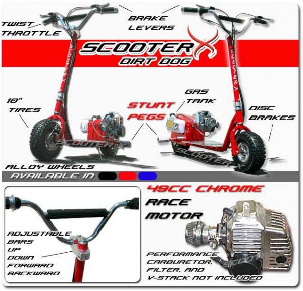 ScooterX 49cc Dirt Dog Gas Scooter